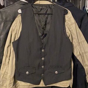 Affliction Black with Blue Pinstripe Vest